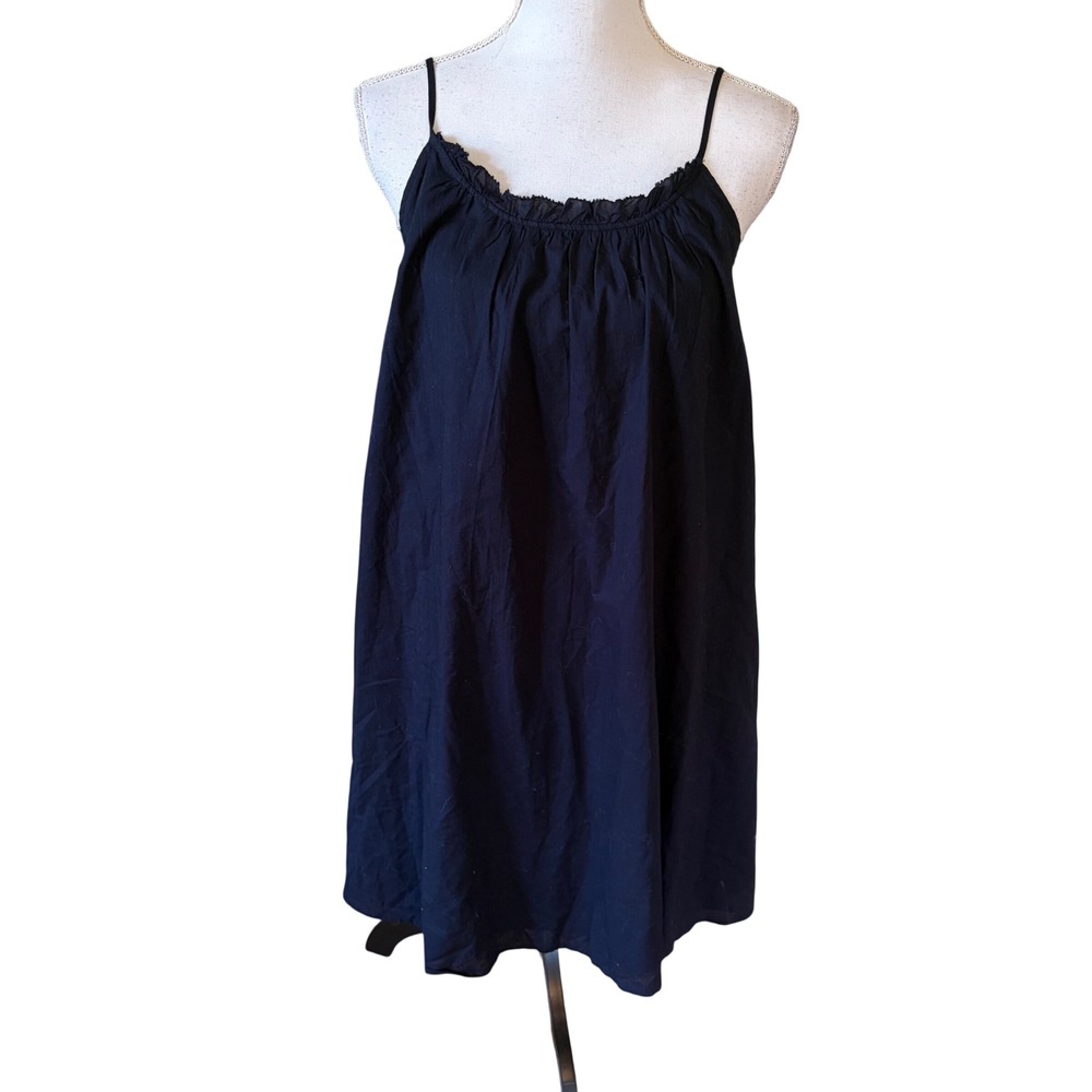 NWT LOFT Navy Blue Tie Back‎ Babydoll Camisole Dress Medium Spring Beach Cottage
